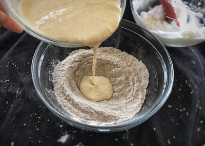 Blueberry Buckwheat Pancakes - Combine Everything Together