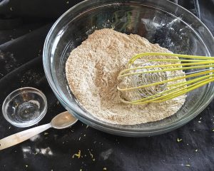 Blueberry Buckwheat Pancakes- Combine Dry ingredients