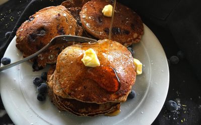 Homemade Blueberry Buckwheat Pancakes