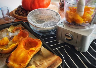 Butternut Squash- Scooping