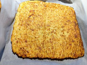 Cauliflower Pizza Crust- Bake, Flip and Top