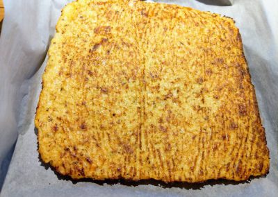 Cauliflower Pizza Crust- Bake, Flip and Top