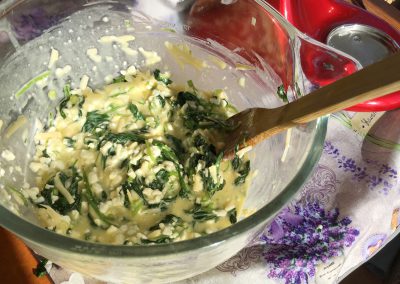 Homemade Crustless Gluten-Free Spinach Quiche - Whip your Eggs and Cheese