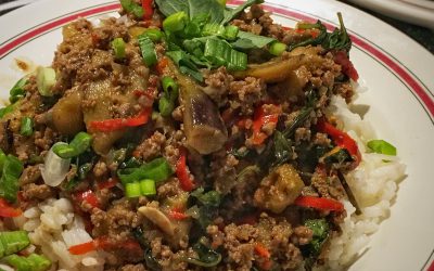 Homemade Thai Basil Beef with Eggplant